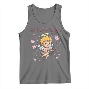 67 Valentine Meme Tank Top Funny Six Seven Cupid Saying TS14 Black Heather Print Your Wear