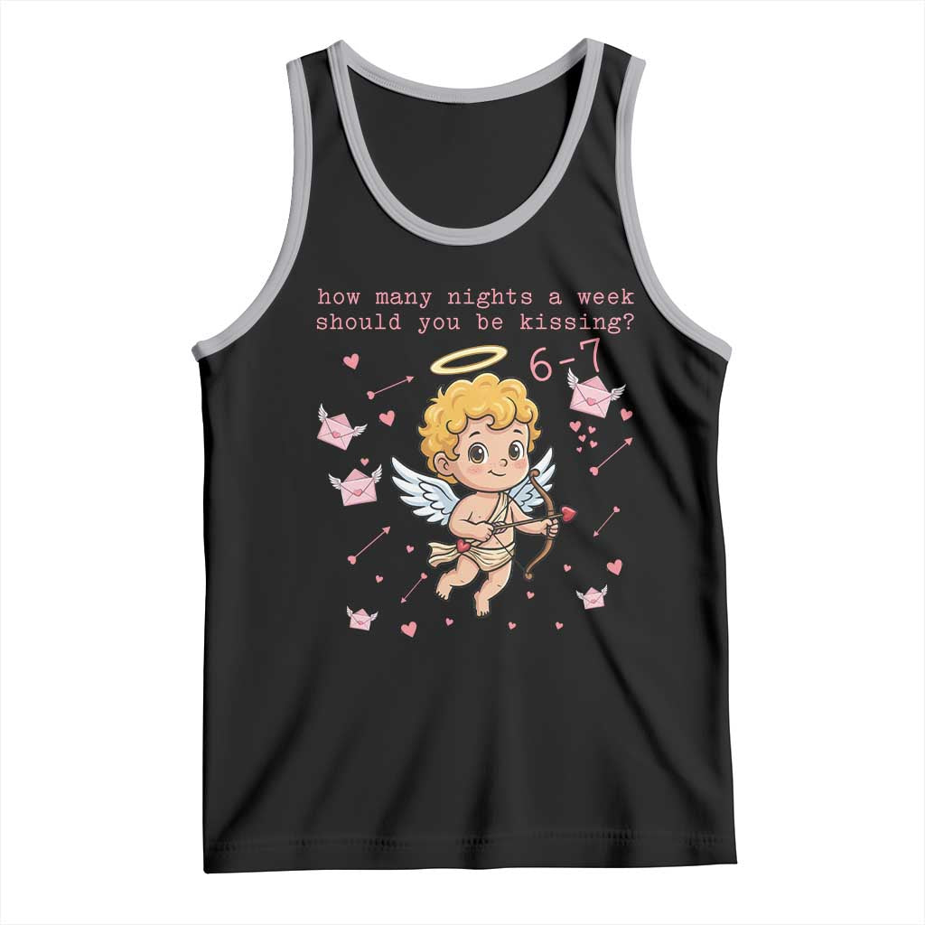 67 Valentine Meme Tank Top Funny Six Seven Cupid Saying TS14 Black Athletic Heather Print Your Wear
