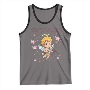 67 Valentine Meme Tank Top Funny Six Seven Cupid Saying TS14 Deep Heather Black Print Your Wear