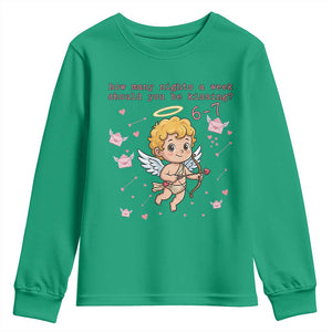 67 Valentine Meme Youth Sweatshirt Funny Six Seven Cupid Saying TS14 Irish Green Print Your Wear