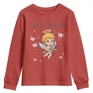 67 Valentine Meme Youth Sweatshirt Funny Six Seven Cupid Saying TS14 Red Print Your Wear