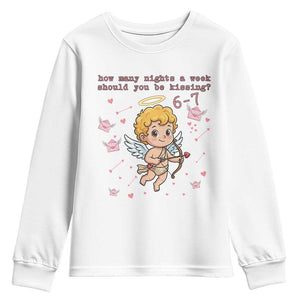 67 Valentine Meme Youth Sweatshirt Funny Six Seven Cupid Saying TS14 White Print Your Wear