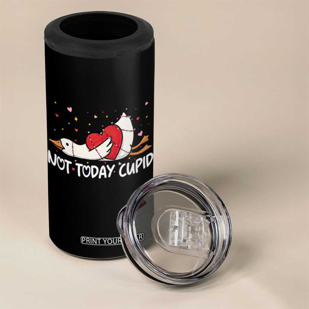 Silly Goose Valentine 4 in 1 Can Cooler Tumbler Not Today Cupid TS14 Print Your Wear