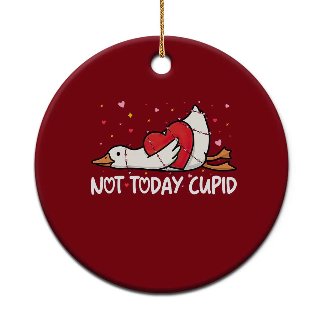 Silly Goose Valentine Ceramic Ornament Not Today Cupid TS14 1pc Red Print Your Wear