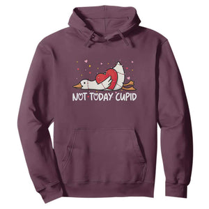 Silly Goose Valentine Hoodie Not Today Cupid TS14 Maroon Print Your Wear