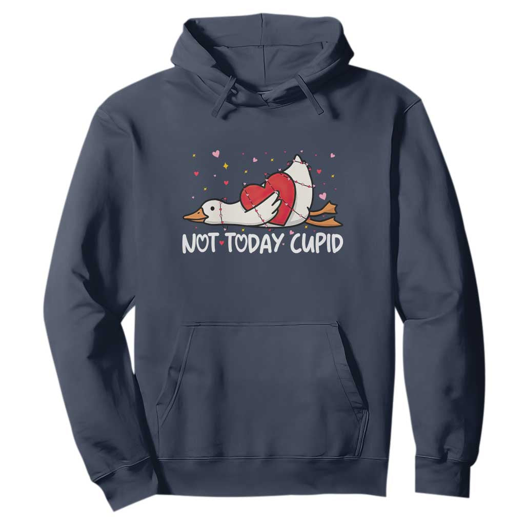 Silly Goose Valentine Hoodie Not Today Cupid TS14 Navy Print Your Wear