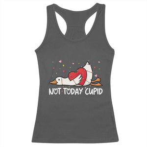 Silly Goose Valentine Racerback Tank Top Not Today Cupid TS14 Dark Heather Print Your Wear