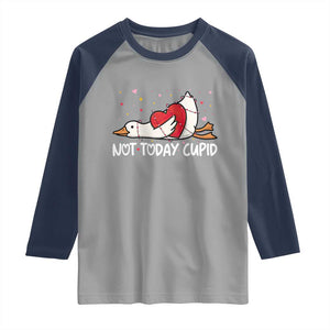 Silly Goose Valentine Raglan Shirt Not Today Cupid TS14 Sport Gray Navy Print Your Wear