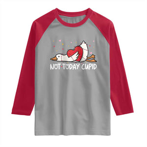 Silly Goose Valentine Raglan Shirt Not Today Cupid TS14 Sport Gray Red Print Your Wear