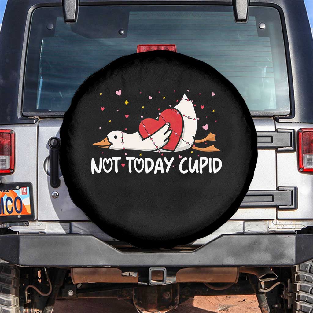 Silly Goose Valentine Spare Tire Cover Not Today Cupid TS14 No hole Black Print Your Wear