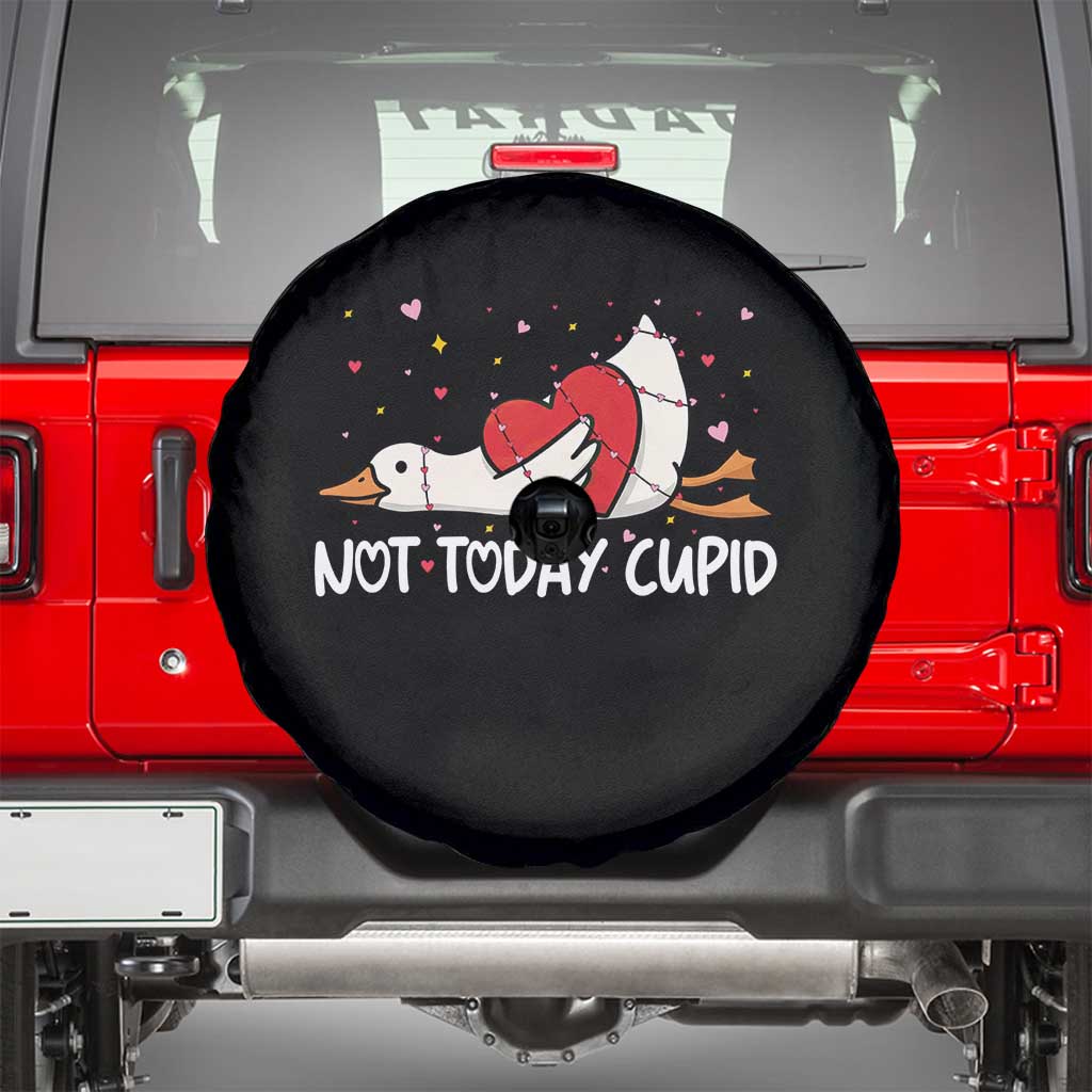 Silly Goose Valentine Spare Tire Cover Not Today Cupid TS14 Black Print Your Wear