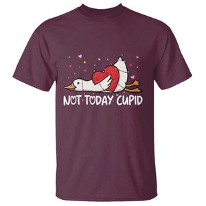 Silly Goose Valentine T Shirt Not Today Cupid TS14 Maroon Print Your Wear