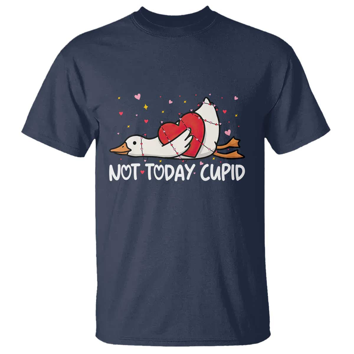 Silly Goose Valentine T Shirt Not Today Cupid TS14 Navy Print Your Wear