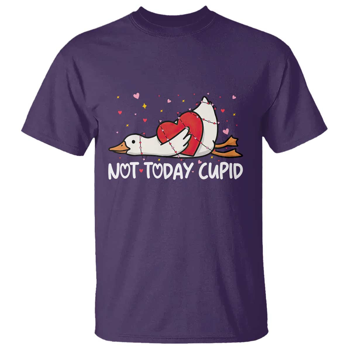 Silly Goose Valentine T Shirt Not Today Cupid TS14 Purple Print Your Wear