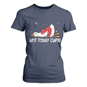 Silly Goose Valentine T Shirt For Women Not Today Cupid TS14 Navy Print Your Wear