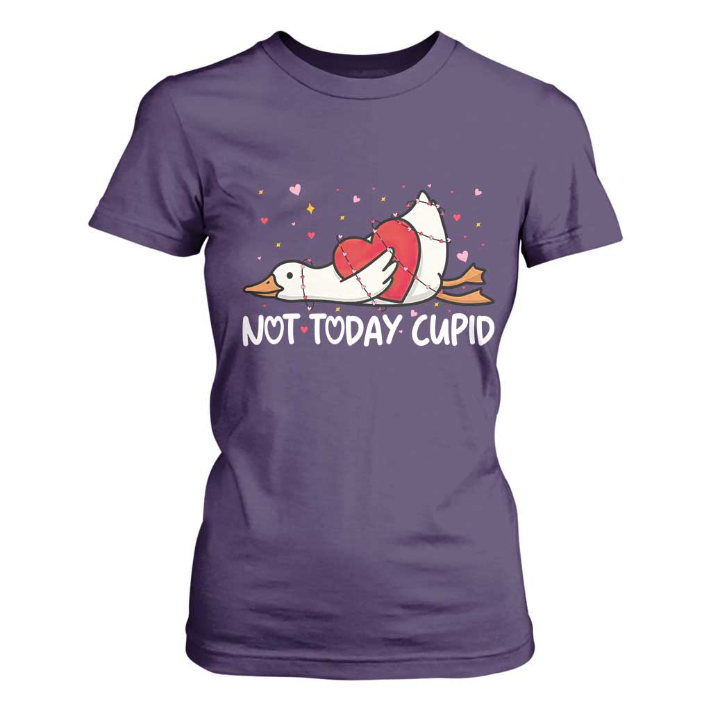 Silly Goose Valentine T Shirt For Women Not Today Cupid TS14 Purple Print Your Wear