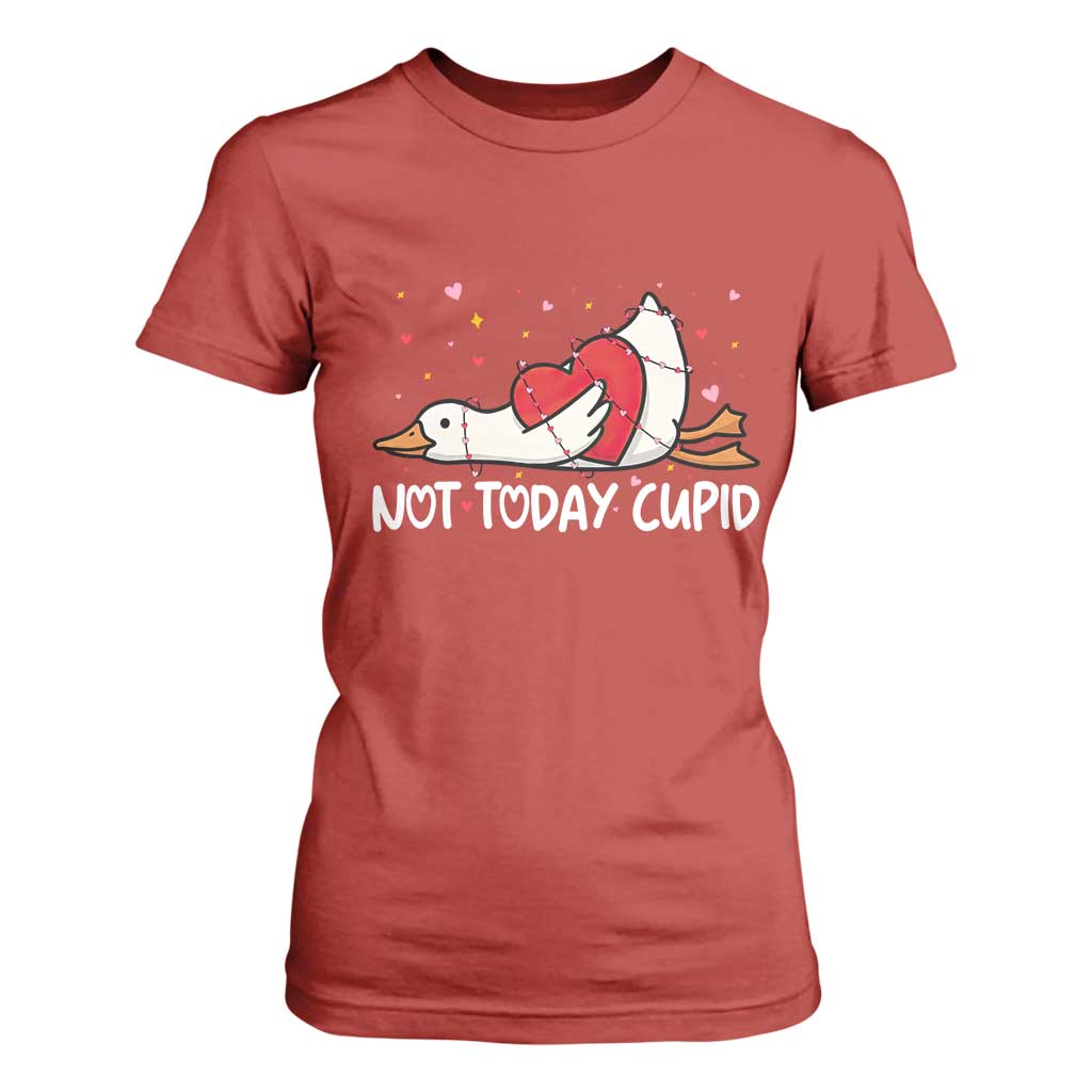 Silly Goose Valentine T Shirt For Women Not Today Cupid TS14 Red Print Your Wear