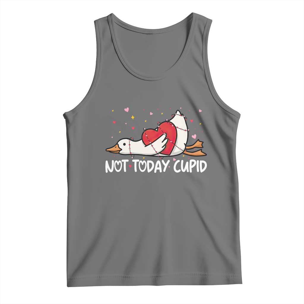 Silly Goose Valentine Tank Top Not Today Cupid TS14 Black Heather Print Your Wear
