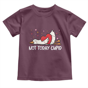 Silly Goose Valentine Toddler T Shirt Not Today Cupid TS14 Maroon Print Your Wear