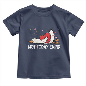 Silly Goose Valentine Toddler T Shirt Not Today Cupid TS14 Navy Print Your Wear