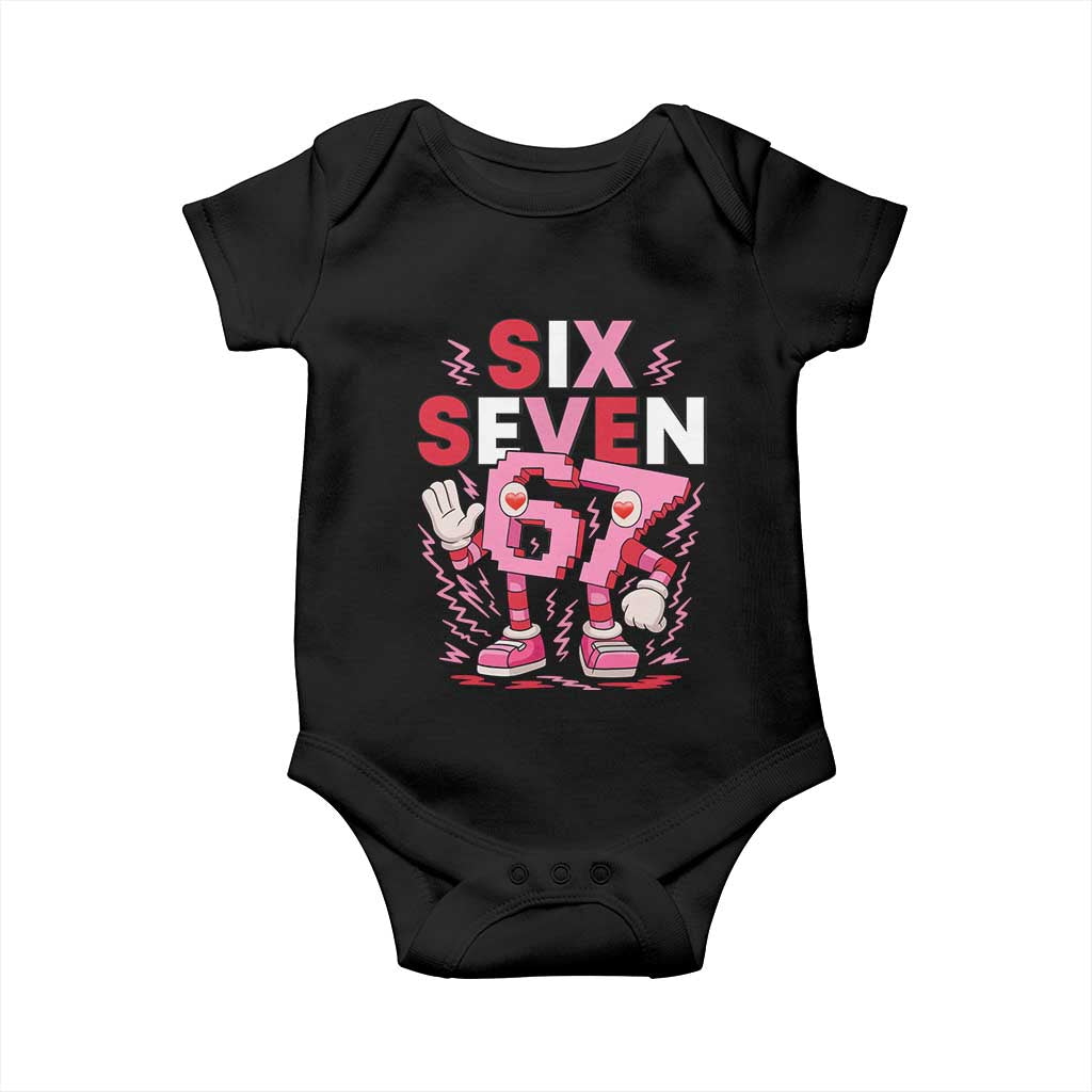 67 Valentines Baby Onesie Funny Six Seven Brainrot Meme TS14 Black Print Your Wear