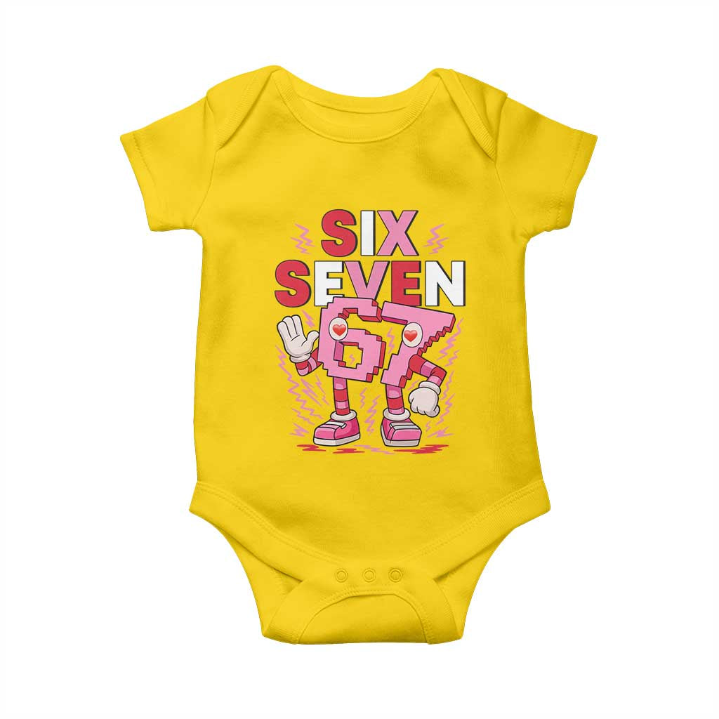 67 Valentines Baby Onesie Funny Six Seven Brainrot Meme TS14 Daisy Print Your Wear