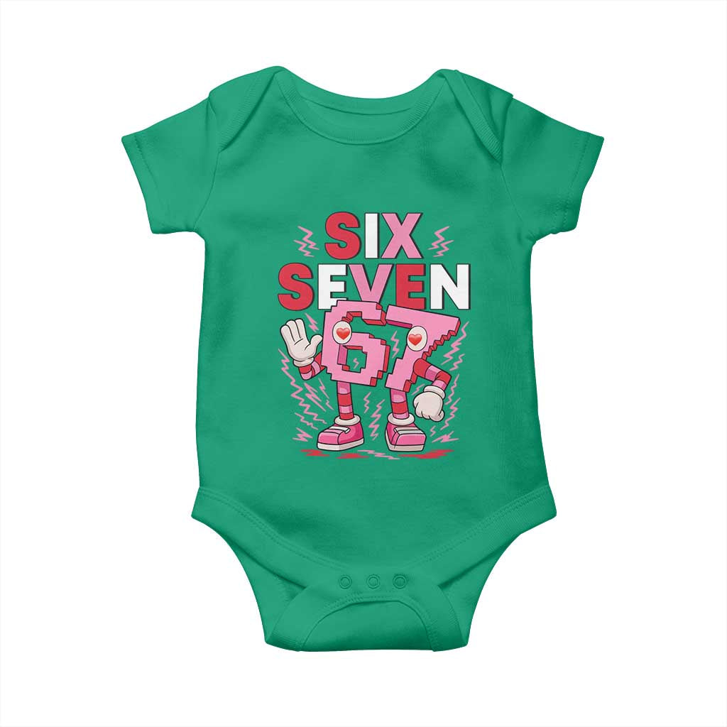 67 Valentines Baby Onesie Funny Six Seven Brainrot Meme TS14 Irish Green Print Your Wear