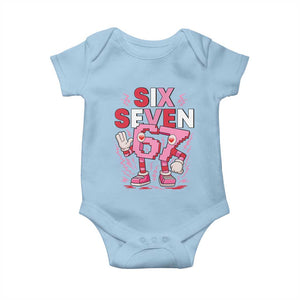 67 Valentines Baby Onesie Funny Six Seven Brainrot Meme TS14 Light Blue Print Your Wear