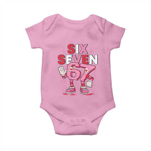 67 Valentines Baby Onesie Funny Six Seven Brainrot Meme TS14 Light Pink Print Your Wear