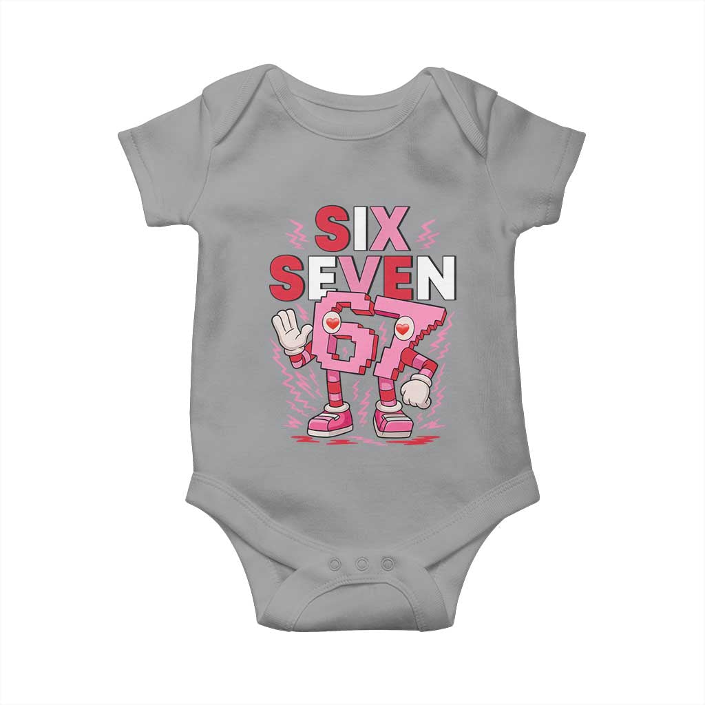 67 Valentines Baby Onesie Funny Six Seven Brainrot Meme TS14 Sport Gray Print Your Wear