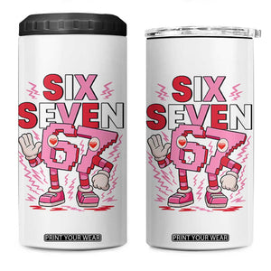 67 Valentines 4 in 1 Can Cooler Tumbler Funny Six Seven Brainrot Meme TS14 One Size: 16 oz White Print Your Wear