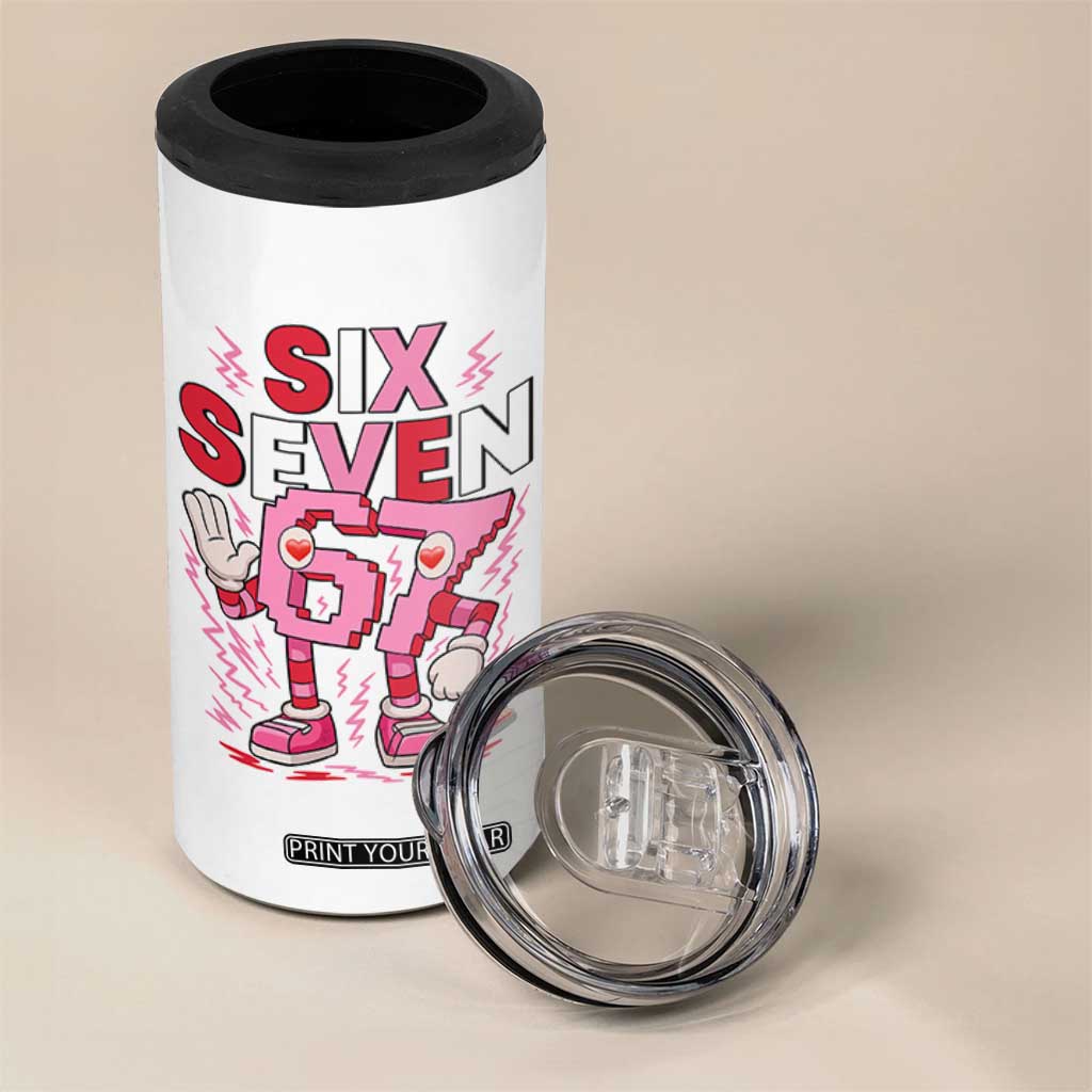 67 Valentines 4 in 1 Can Cooler Tumbler Funny Six Seven Brainrot Meme TS14 Print Your Wear