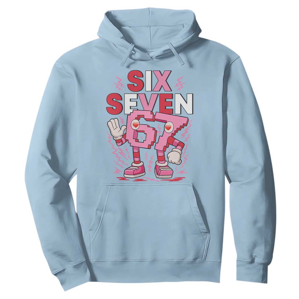 67 Valentines Hoodie Funny Six Seven Brainrot Meme TS14 Light Blue Print Your Wear