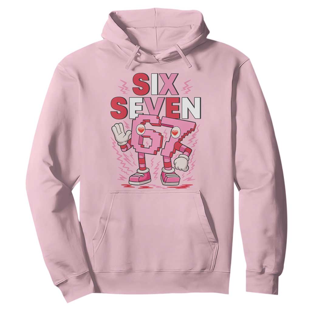 67 Valentines Hoodie Funny Six Seven Brainrot Meme TS14 Light Pink Print Your Wear