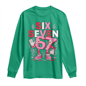 67 Valentines Long Sleeve Shirt Funny Six Seven Brainrot Meme TS14 Irish Green Print Your Wear