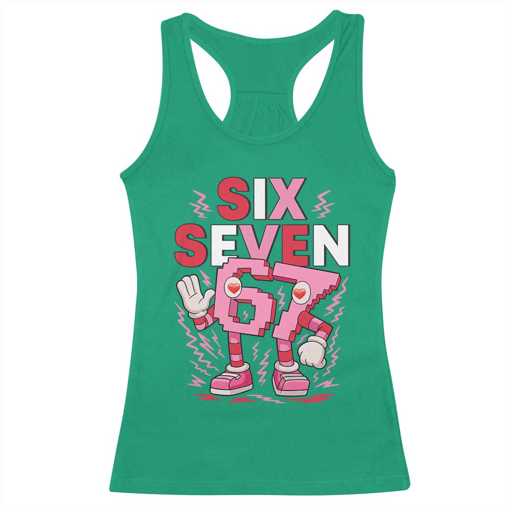 67 Valentines Racerback Tank Top Funny Six Seven Brainrot Meme TS14 Irish Green Print Your Wear