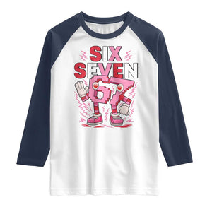 67 Valentines Raglan Shirt Funny Six Seven Brainrot Meme TS14 White Navy Print Your Wear
