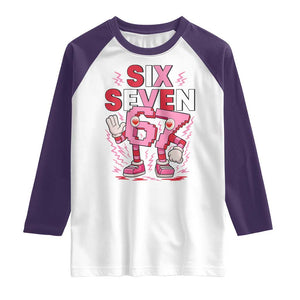 67 Valentines Raglan Shirt Funny Six Seven Brainrot Meme TS14 White Purple Print Your Wear