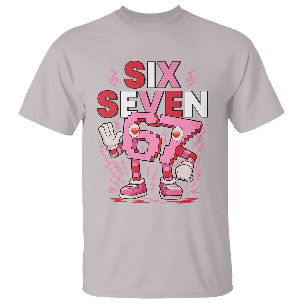 67 Valentines T Shirt Funny Six Seven Brainrot Meme TS14 Ice Gray Print Your Wear