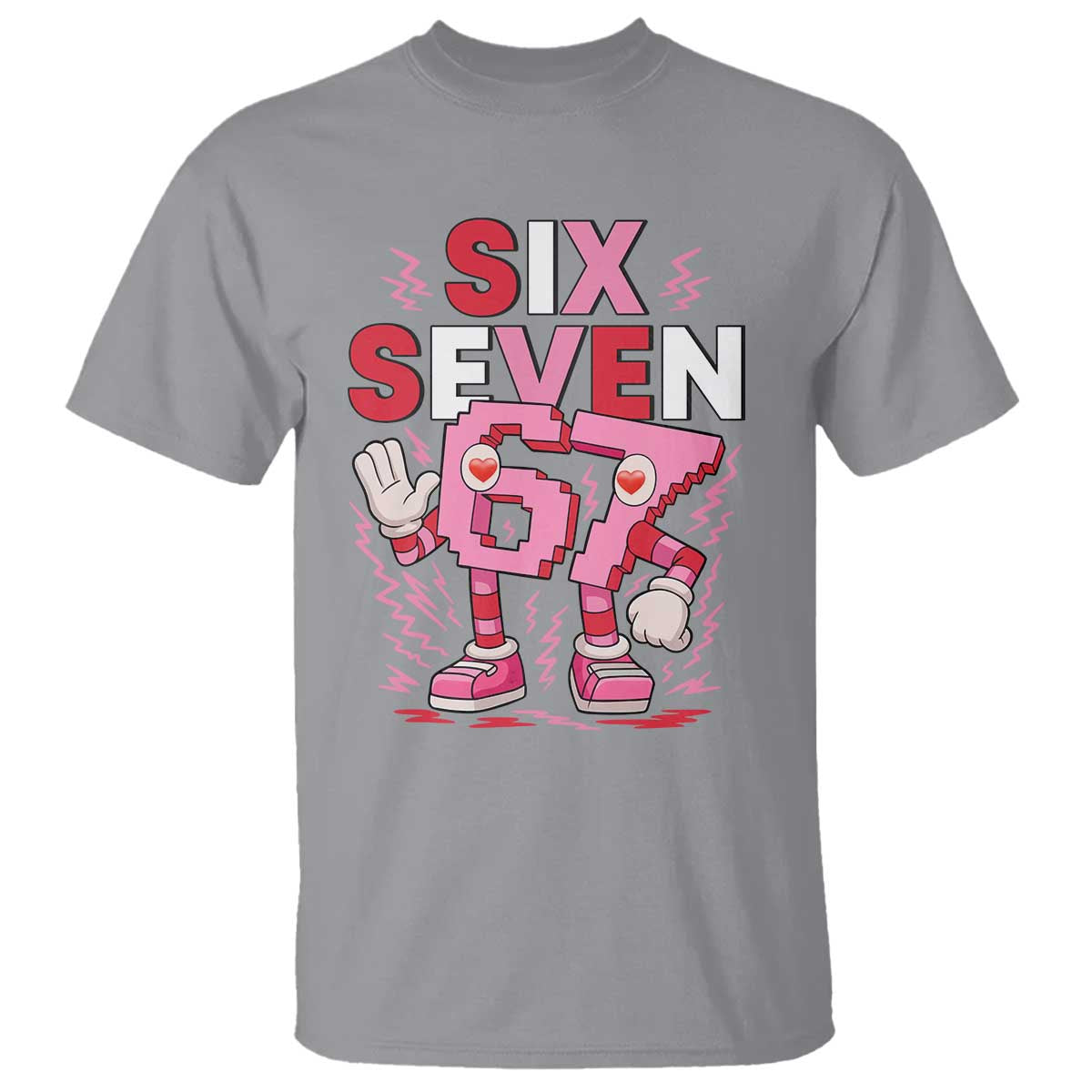 67 Valentines T Shirt Funny Six Seven Brainrot Meme TS14 Sport Gray Print Your Wear