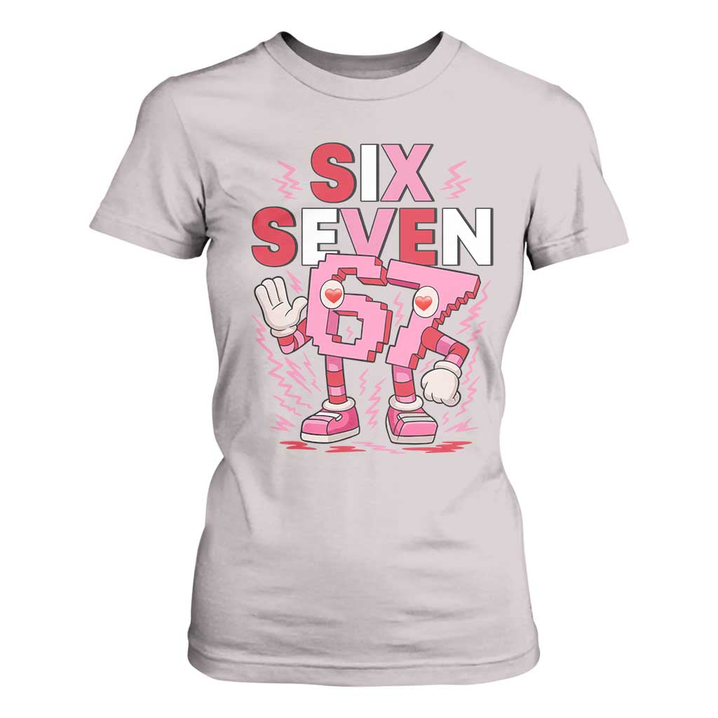 67 Valentines T Shirt For Women Funny Six Seven Brainrot Meme TS14 Ice Gray Print Your Wear