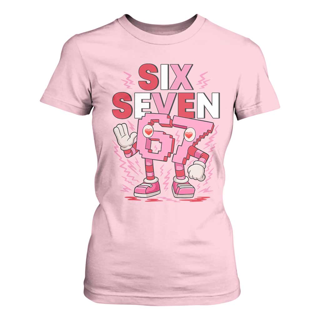 67 Valentines T Shirt For Women Funny Six Seven Brainrot Meme TS14 Light Pink Print Your Wear