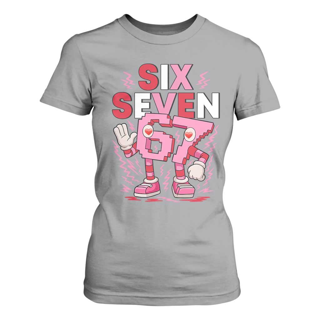 67 Valentines T Shirt For Women Funny Six Seven Brainrot Meme TS14 Sport Gray Print Your Wear