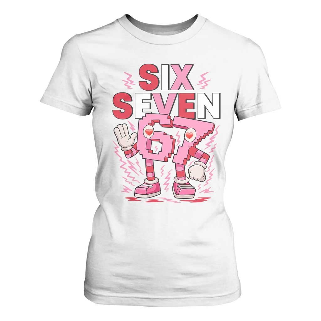 67 Valentines T Shirt For Women Funny Six Seven Brainrot Meme TS14 White Print Your Wear