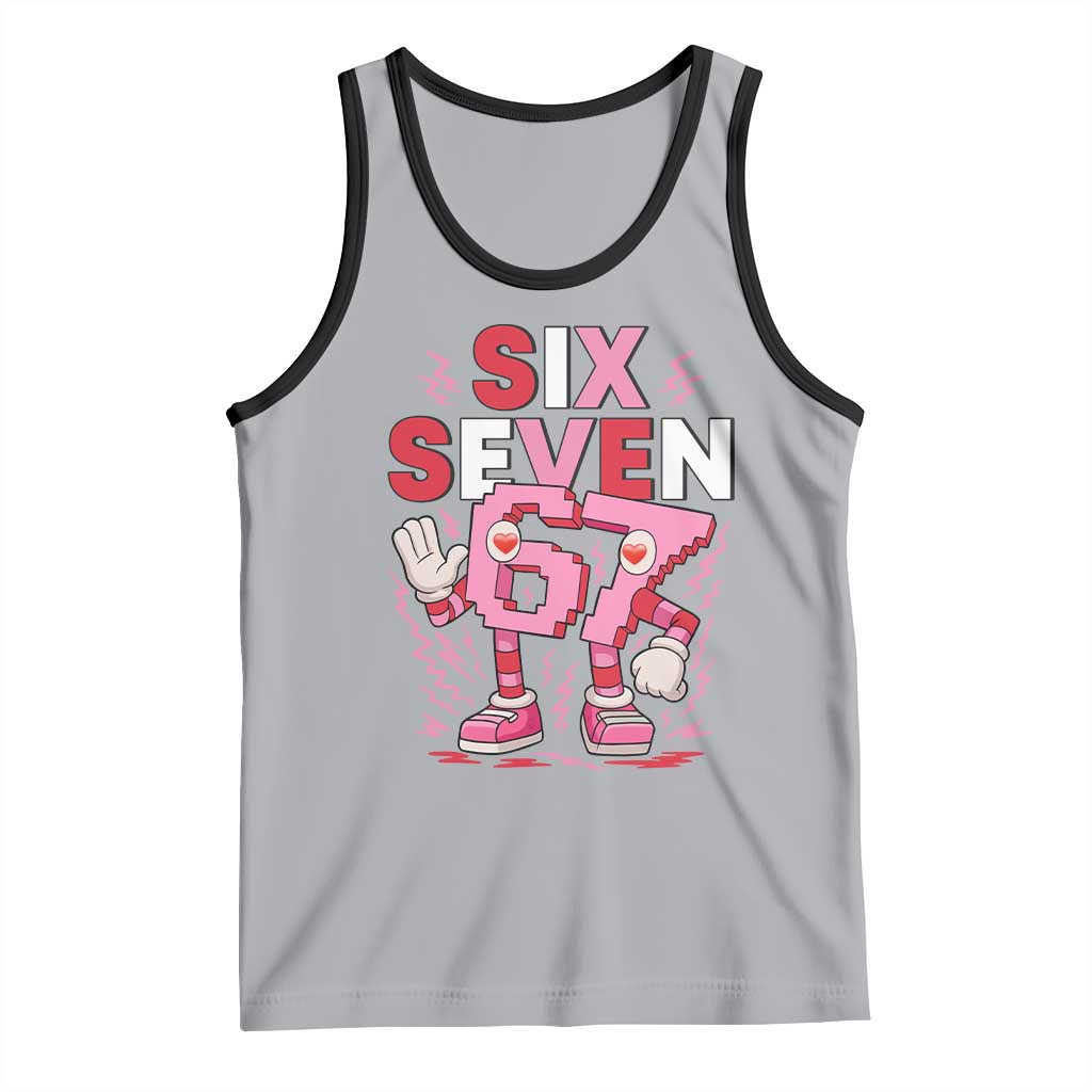 67 Valentines Tank Top Funny Six Seven Brainrot Meme TS14 Athletic Heather Black Print Your Wear