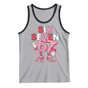 67 Valentines Tank Top Funny Six Seven Brainrot Meme TS14 Athletic Heather Black Print Your Wear