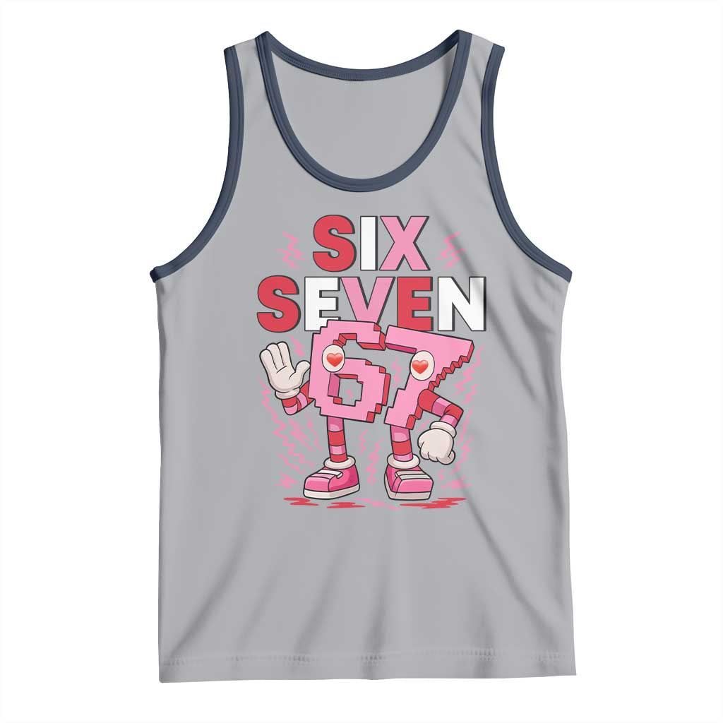 67 Valentines Tank Top Funny Six Seven Brainrot Meme TS14 Athletic Heather Navy Print Your Wear