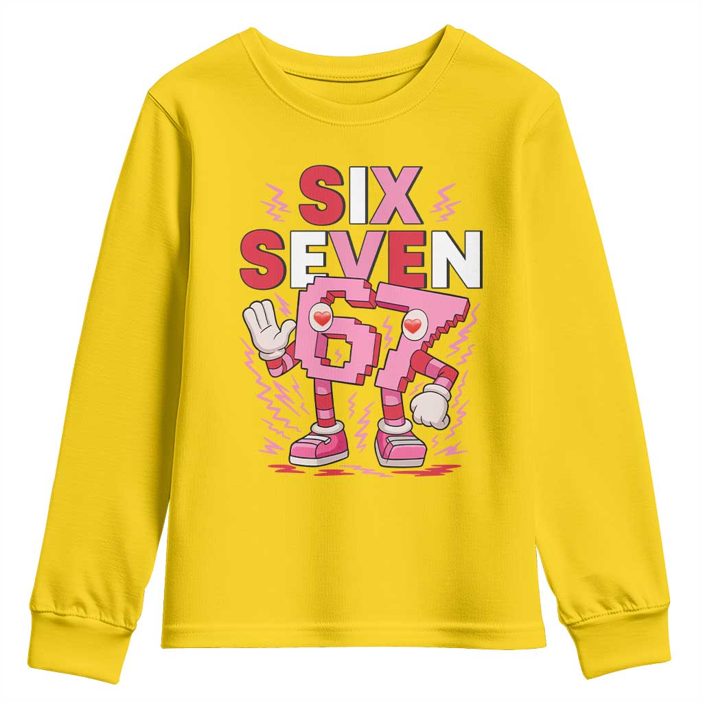 67 Valentines Youth Sweatshirt Funny Six Seven Brainrot Meme TS14 Daisy Print Your Wear