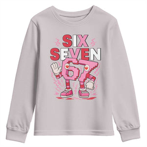 67 Valentines Youth Sweatshirt Funny Six Seven Brainrot Meme TS14 Ice Gray Print Your Wear