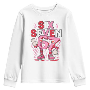 67 Valentines Youth Sweatshirt Funny Six Seven Brainrot Meme TS14 White Print Your Wear